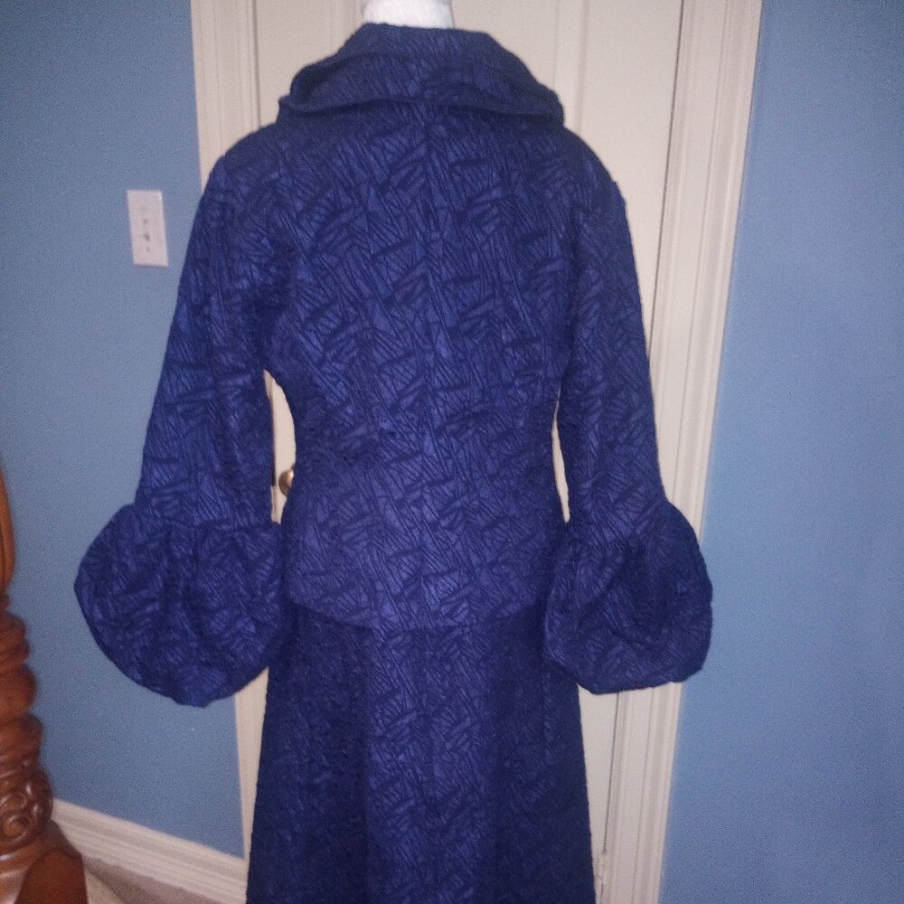 Ashro Dress & Jacket 2pc Navy Blue Set - Picture 4 of 6